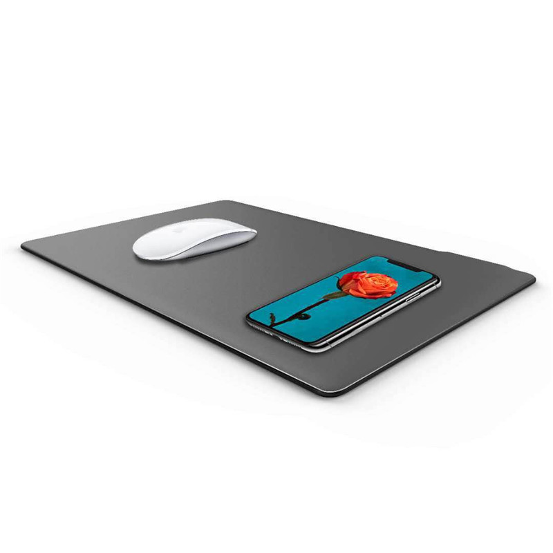 KPS-HBQ22 2in1 Custom QI 5W de cuero de alta calidad delgado mouse pad cargador inalámbrico