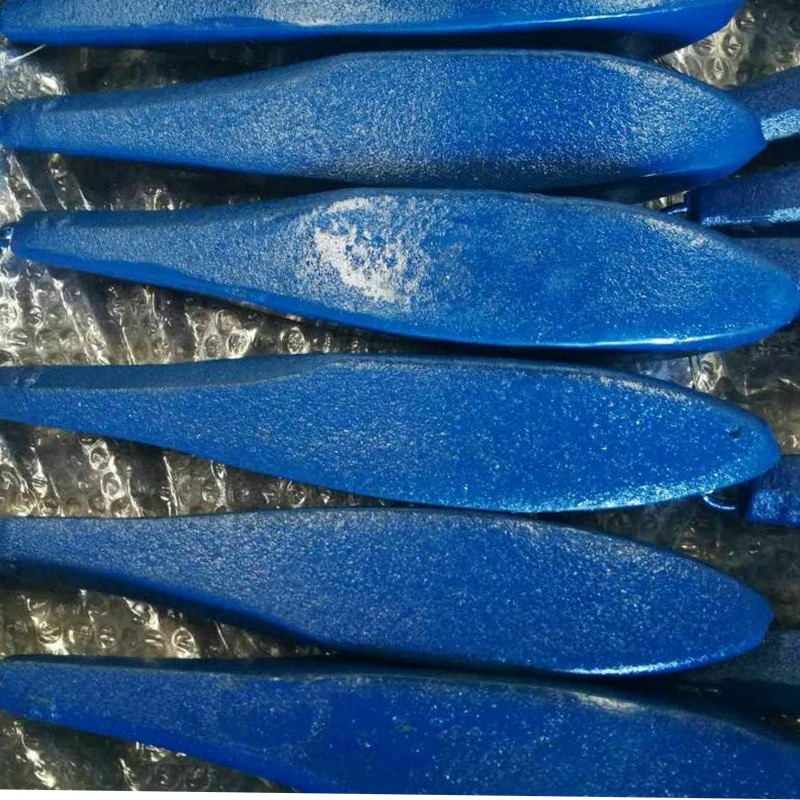 Sinker de pesca de hierro fundido pintado de azul