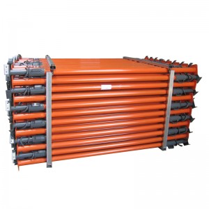 Apoyo de acero ajustable del andamio cubierto polvo