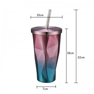 Taza del viaje 16oz | Tazas del acero inoxidable taza aislada taza de té del coche de la taza del hielo del café de la taza aislada del frasco con la botella de consumición de la paja