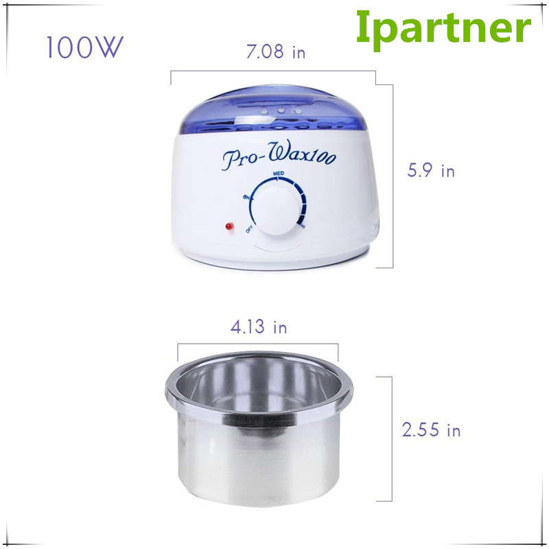 Máquina de calentador de cera caliente eléctrica portátil Ipartner AX-100 para la depilación - Tapa azul