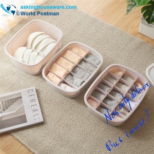 AKSB002 Conjunto de cajas de almacenamiento de ropa interior para el hogar 3 en 1