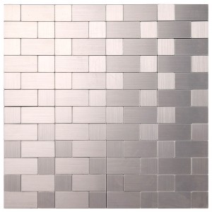 Plata Impermeable / Ignífugo Mosaico de Aluminio Pegatinas Azulejos Backsplash Cáscara y Palo