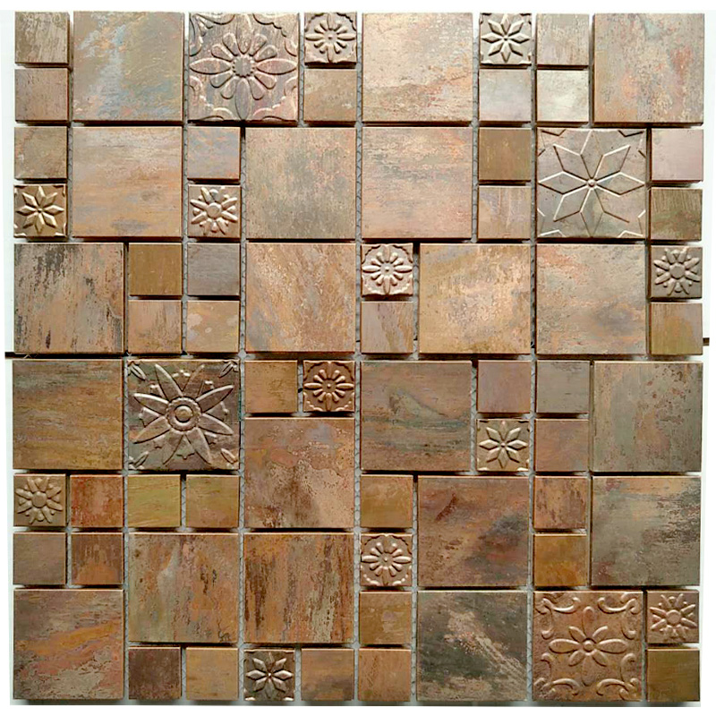 Azulejo de mosaico contra salpicaduras de cobre estilo lujoso Baño y decoración Cobre Piastrelle Bagno Con Fiori Tiles