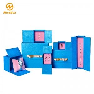 Bisagra al por mayor de lujo impresa logotipo de encargo del joyero, caja del anillo de bodas