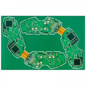 Placa de circuito de impresión de PCB rígida y flexible con tinta de máscara de soldadura verde
