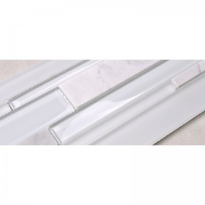 HSD131 Venta Caliente Último Diseño Blanco Mármol de Mármol de Carrara Mosaico de Vidrio Cocina Backsplash Azulejo de Metro