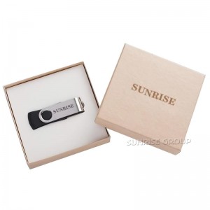 Caja de embalaje de tamaño personalizado de papel Kraft U disco