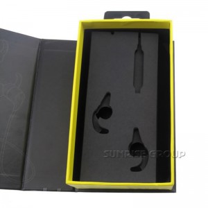 Caja magnética de empaquetado de las auriculares del cierre de los auriculares hechos a mano de papel de encargo