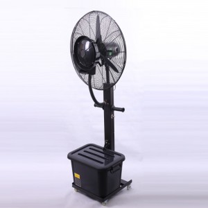 Ventilador industrial de la niebla de la fábrica del estilo de 26inch nuevo estilo recargable de la niebla del soporte soporte del agua, fan al aire libre de la niebla