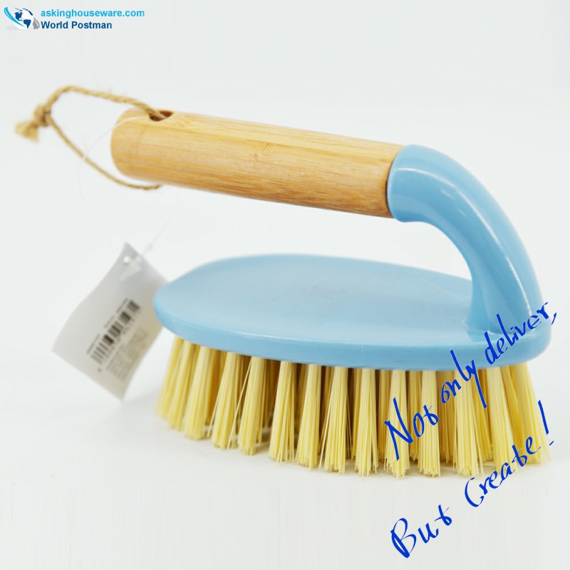 Akbrand Mango de bambú Cepillo de limpieza Cepillos de limpieza Cepillo de ropa Cepillo en color azul cielo
