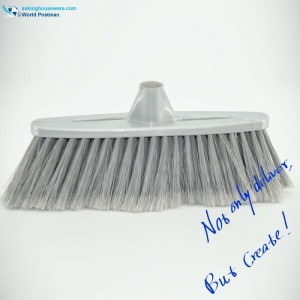 Cabeza de escoba plástica de color gris Akbrand con abertura larga y delgada en tablero de cepillo