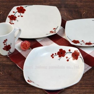 vajilla de porcelana vajilla 16 piezas con calcomanía estampada