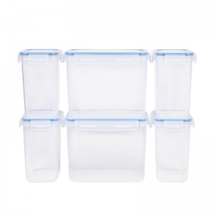 BPA Free 6 Pcs Set de cocina Contenedor de almacenamiento Contenedor de cereales seco Contenedor de alimentos hermético para el hogar