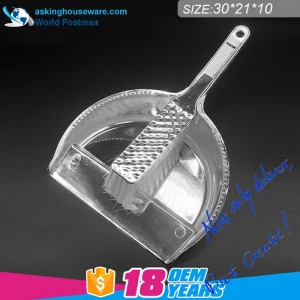 Escoba del cepillo del recogedor de polvo del semicírculo de Akbrand con la manija larga revestida plata