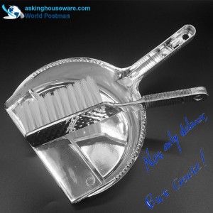 Escoba del cepillo del recogedor de polvo del semicírculo de Akbrand con la manija larga revestida plata