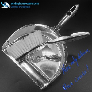 Escoba del cepillo del recogedor de polvo del tamaño medio de Akbrand con la capa de plata