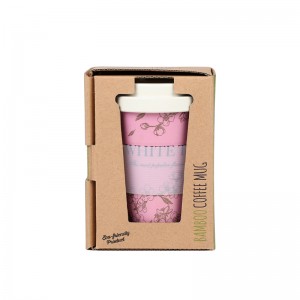 Taza de café de fibra de bambú de viaje ecológico biodegradable reutilizable con tapa de silicona