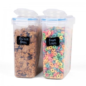 100% Sellado a prueba de fugas Tapas De plástico Sin BPA Recipiente de almacenamiento de cereales y alimentos secos para harina Harina de cereal Juego de café de 2 piezas x 4.0 L