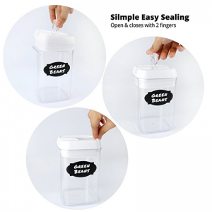 Juego hermético de plástico hermético reutilizable para almacenamiento de alimentos de 12 piezas