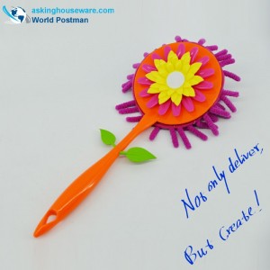 Plumero de asa larga Akbrand con decoración de girasol