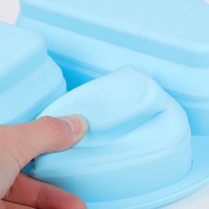 Fiambrera expandible y plegable Bento Box Contenedor de silicona para niños, envases de plástico para alimentos