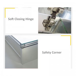 Gabinete de medicina con espejo retroiluminado y retroiluminado LED de lujo para la UE y los EE. UU.-ENE-AC-102