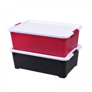 Caja de almacenamiento de plástico grande de 35L para el hogar y la oficina.