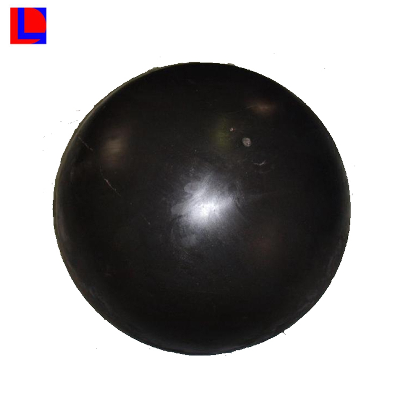 Pelota negra de caucho macizo con agujero para la industria.