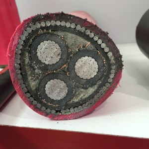 SANS 1339 XLPE con aislamiento de 6 mm 3 Core Swa Cable blindado para tensiones nominales 3.8 / 6.6 KV a 19/33 KV