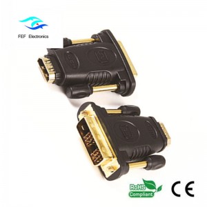 Adaptador DVI (24 + 1) macho a HDMI hembra oro / níquel Código: FEF-HD-005