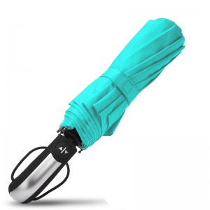 Venta al por mayor auto abrir cerrar pongee tela 3 paraguas plegable 10 costillas