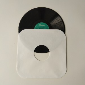 12 Libro blanco LP Record Sleeve 33 RPM Esquinas redondas con agujero