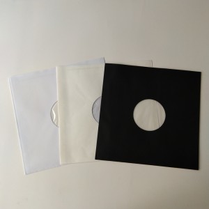 33RPM White Paper Record Mangas internas polinizadas con orificio para 12 discos de vinilo