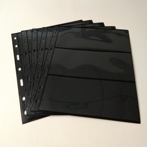 3 páginas de cartera de almacenamiento de divisas de Poly Poly Black para facturas de divisas