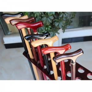 Regalo artesanal de madera puede bastón para mayores