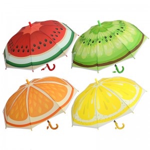 Fruta sombrilla automática transparente material POE Paraguas lindo para niños