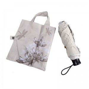 Paraguas promocional con logo estampado 3 paraguas plegable con revestimiento plateado