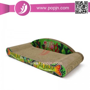 Durable Cute cat Shape Cartón corrugado Cat Scratcher Cat Bed