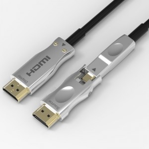 Cable de conector desmontable 3D 4k 60HZ Cable de fibra óptica Hdmi 10-100m