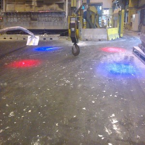 Luces de advertencia de grúas de puente Luces de grúa de haz aéreo de alto brillo de 120 vatios