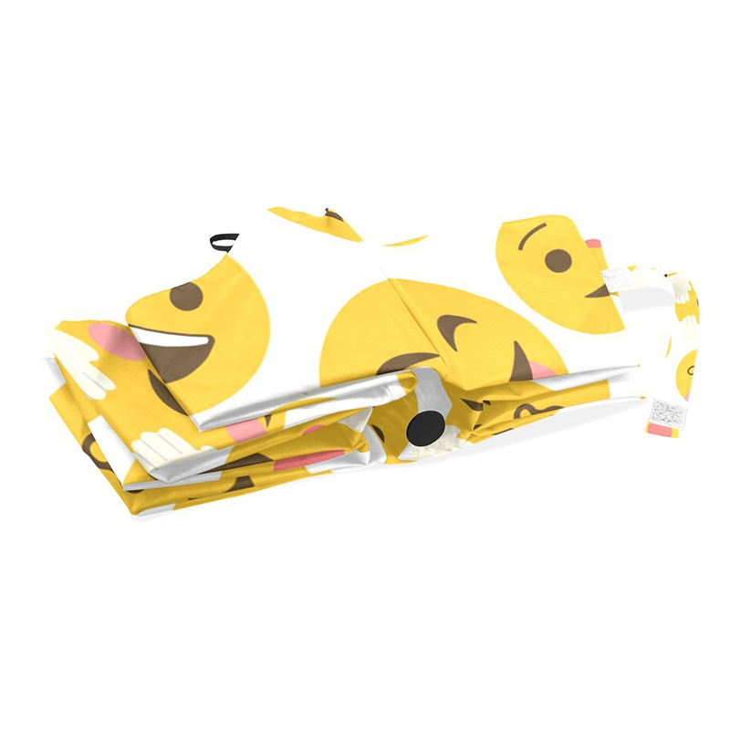 Maravilloso más barato impresión personalizada Emoji paraguas completamente automático 3 plegable