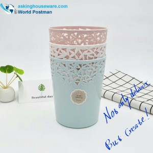 Bote de basura de plástico redondo hueco