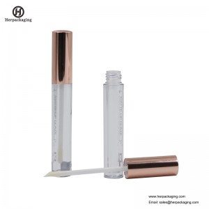 HCL304 Tubos de brillo labial vacíos de plástico transparente para productos cosméticos de color aplicadores de brillo labial flocados
