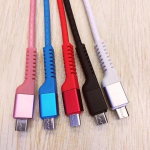 Cable USB TPE redondo de carga rápida para micro USB, tipo C, carga y sincronización de rayos de iPhone