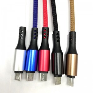 Cable de datos micro de carga rápida a micro 2.0 USB trenzado de carga rápida para micro USB, tipo C, carga y sincronización de rayos de iPhone