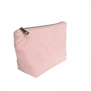 Bolso cosmético portátil con cremallera de fibra natural pequeña y portátil