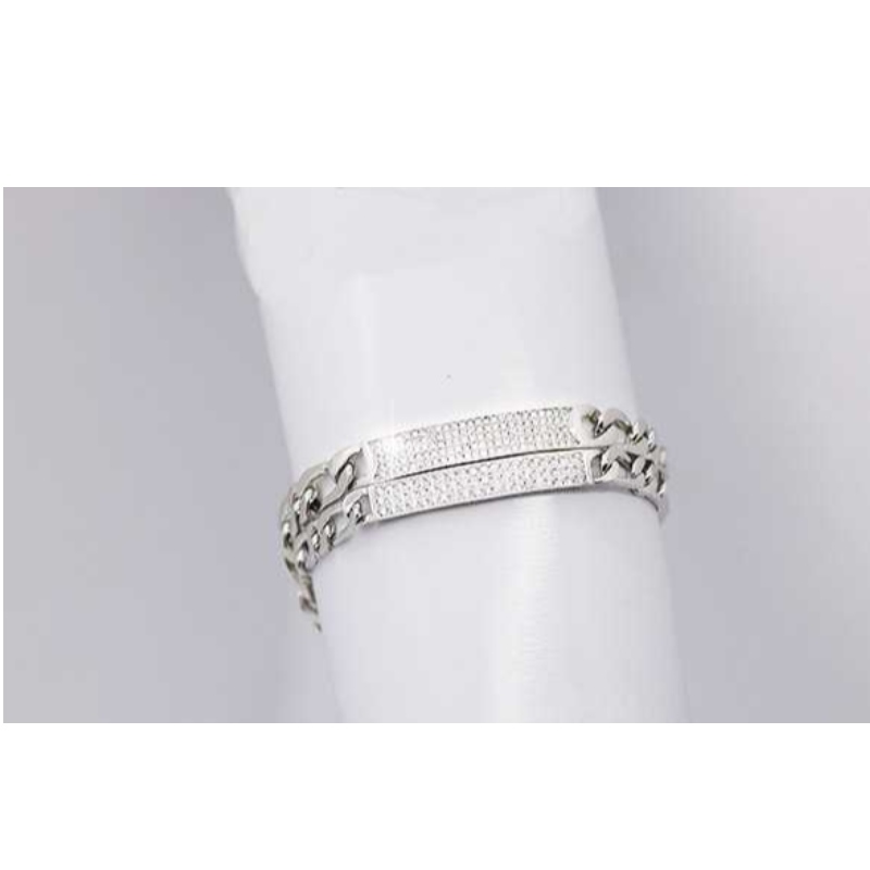 S925 Pulsera de mezclilla de mosaico de moda de plata Pulsera de alta calidad para hombres atmosféricos