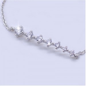 925 Pulsera de plata Mujer Pulsera de cristal dulce simple