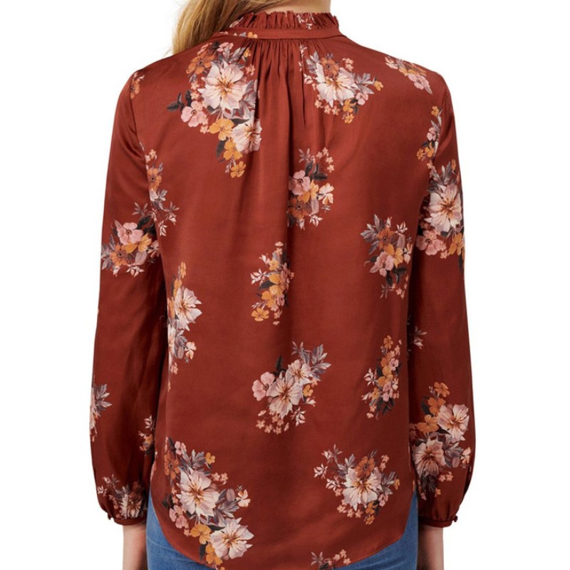 Nueva blusa de manga larga con estampado floral para mujer